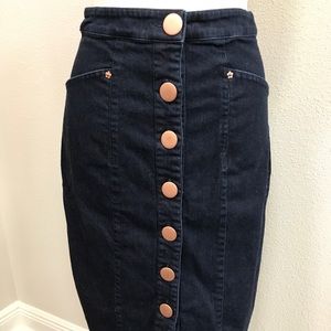 ModCloth Button Front Jean Skirt Size Medium